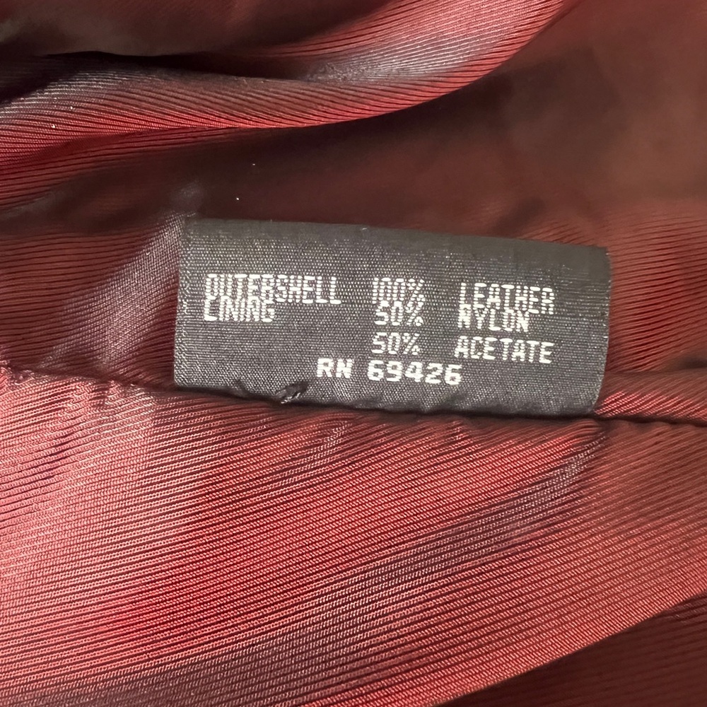 Wilsons Leather Black Coat with Red Lining - Picture 3 of 6